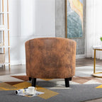 Accent Barrel chair living room chair with nailheads and solid wood legs