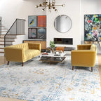 Kartal Mid Century Velvet Sofa Set in
