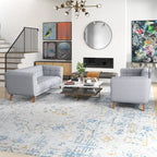 Kartal Mid Century Velvet Sofa Set in