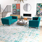 Kartal Mid Century Velvet Sofa Set in