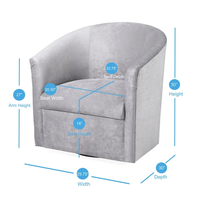 Ellery Modern Microfiber Swivel Accent Chair by Greyson Living