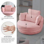 39W Moon Upholstered Swivel Accent Barrel Chair with Storage Ottoman for Living Room - 51 x 39 x 30.5