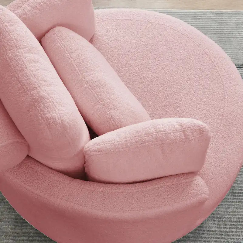 39W Moon Upholstered Swivel Accent Barrel Chair with Storage Ottoman for Living Room - 51 x 39 x 30.5