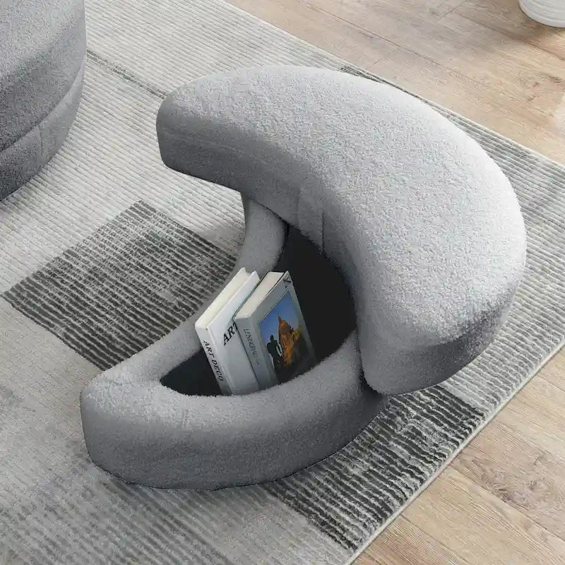 39W Moon Upholstered Swivel Accent Barrel Chair with Storage Ottoman for Living Room - 51 x 39 x 30.5