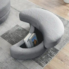 39W Moon Upholstered Swivel Accent Barrel Chair with Storage Ottoman for Living Room - 51 x 39 x 30.5