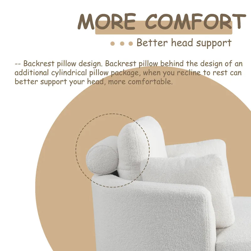 39W Moon Upholstered Swivel Accent Barrel Chair with Storage Ottoman for Living Room - 51 x 39 x 30.5