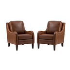 Pascual Comfy Living Room Armchair Set Of 2 with Solid Wood Legs