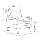 Pascual Comfy Living Room Armchair Set Of 2 with Solid Wood Legs