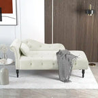 61 Velvet Chaise Lounge Chair with 1 Pillow and Nailhead Trimmed
