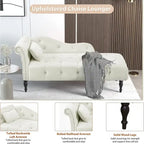 61 Velvet Chaise Lounge Chair with 1 Pillow and Nailhead Trimmed