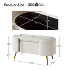 Clara 39.4 Wide Storage Bench with Metal Legs