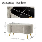Clara 39.4 Wide Storage Bench with Metal Legs