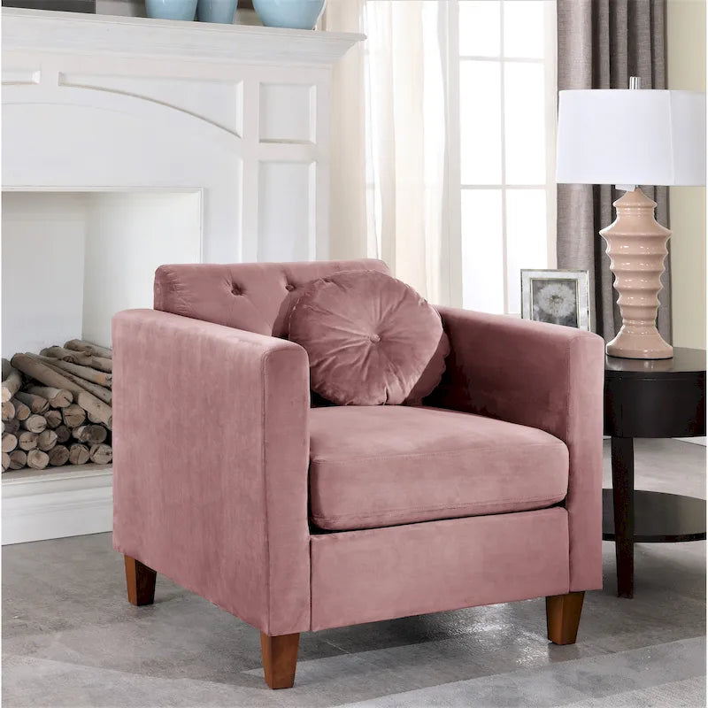 Persaud Velvet Kitts Classic Chesterfield Chair
