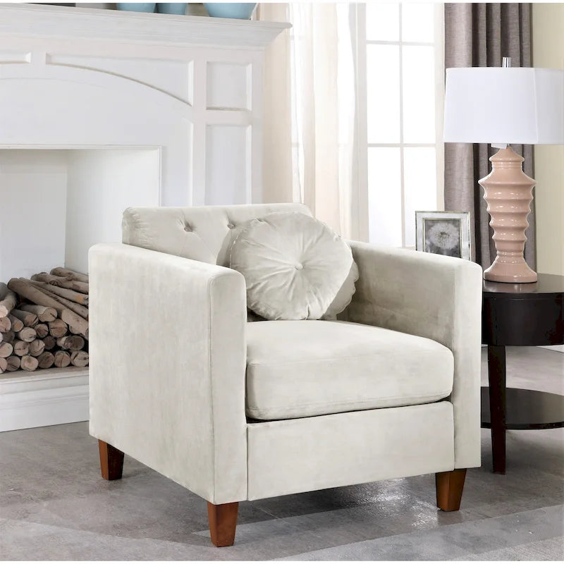 Persaud Velvet Kitts Classic Chesterfield Chair