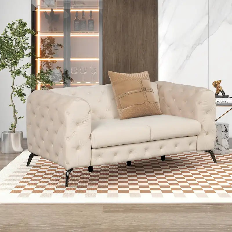Velvet 3-Piece Sofa Sets(Three Seat Sofa/Loveseat and Single Chair)
