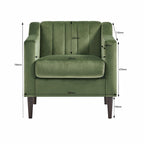 Modern Upholstered Tufted Accent Chair with Metal Legs