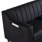 Modern Upholstered Tufted Accent Chair with Metal Legs