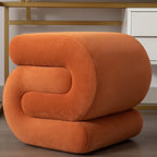 Velvet Fabric S-shape Ottoman Makeup Stool Footstool