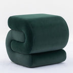 Velvet Fabric S-shape Ottoman Makeup Stool Footstool