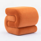 Velvet Fabric S-shape Ottoman Makeup Stool Footstool