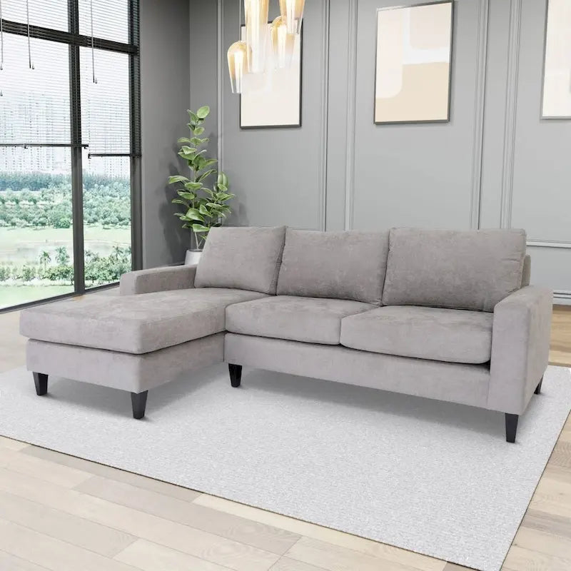 Coast to Coast Sofas Contemporary L Shaped Sectional Sofa Polyester Nylon Solid Wood Frame Upholstered
