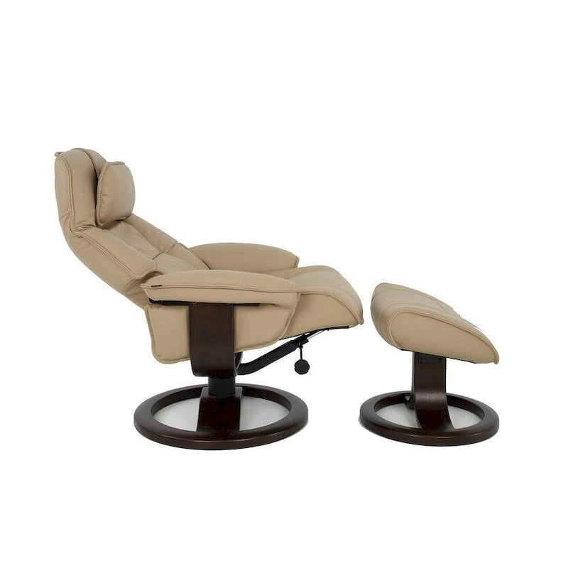 Fjords Admiral R Leather Recliner and Ottoman