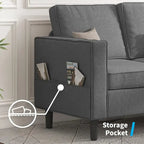 Mixoy Convertible Sectional Sofa Couches,3-Seater with Loveseat,Ottoman