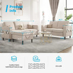 Mixoy Convertible Sectional Sofa Couches,3-Seater with Loveseat,Ottoman