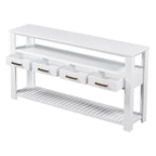 62.2 Modern Console Table with 4 Drawers and 2 Shelves