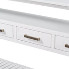 62.2 Modern Console Table with 4 Drawers and 2 Shelves