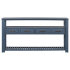 62.2 Modern Console Table with 4 Drawers and 2 Shelves