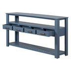 62.2 Modern Console Table with 4 Drawers and 2 Shelves