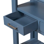 62.2 Modern Console Table with 4 Drawers and 2 Shelves