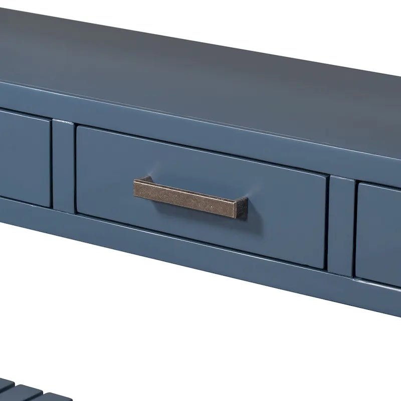 62.2 Modern Console Table with 4 Drawers and 2 Shelves