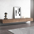 Floating TV Stand, Modern Wall-Mounted Entertainment Center with 3/4 Drawers, Solid Wood,Fully-Assembled