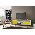 Manhattan Comfort Liberty 70.86 In. Mid Century-Modern Media Cabinet Console