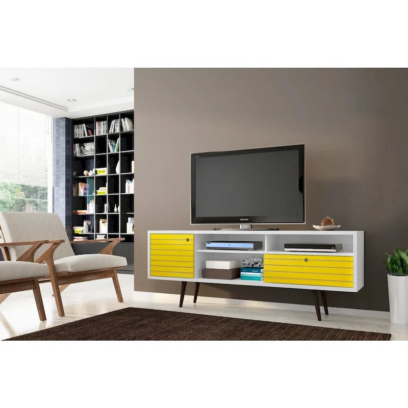 Manhattan Comfort Liberty 70.86 In. Mid Century-Modern Media Cabinet Console
