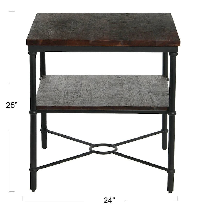 End Table with Storage Shelf
