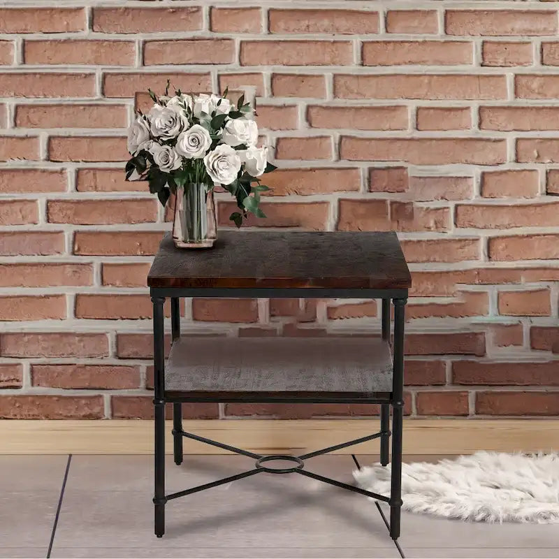 End Table with Storage Shelf