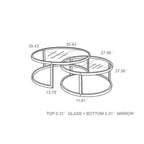 Somette 2-in-1 Round Nesting Cocktail Table Set - Cocktail Table - Cocktail Table