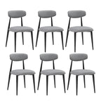 Modern Grey Curved Backrest Round Upholstered Dining Chairs Set of 2/ 4/ 6