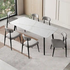 Modern Grey Curved Backrest Round Upholstered Dining Chairs Set of 2/ 4/ 6