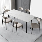 Modern Grey Curved Backrest Round Upholstered Dining Chairs Set of 2/ 4/ 6