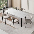 Modern Grey Curved Backrest Round Upholstered Dining Chairs Set of 2/ 4/ 6