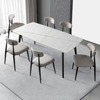 Modern Grey Curved Backrest Round Upholstered Dining Chairs Set of 2/ 4/ 6