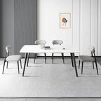 Modern Grey Curved Backrest Round Upholstered Dining Chairs Set of 2/ 4/ 6