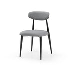 Modern Grey Curved Backrest Round Upholstered Dining Chairs Set of 2/ 4/ 6