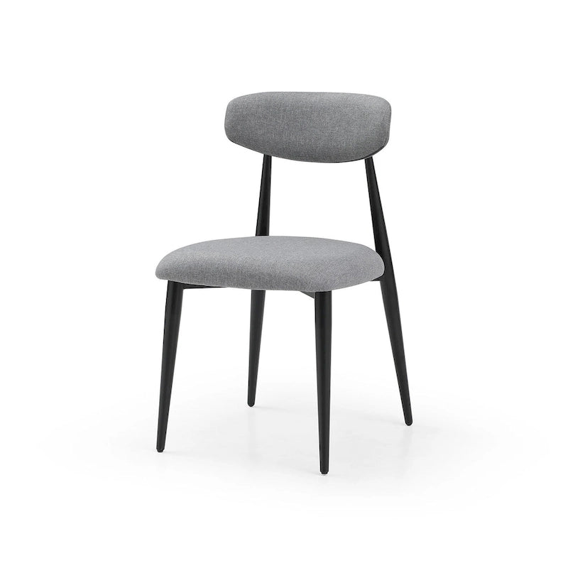 Modern Grey Curved Backrest Round Upholstered Dining Chairs Set of 2/ 4/ 6