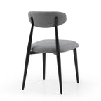 Modern Grey Curved Backrest Round Upholstered Dining Chairs Set of 2/ 4/ 6