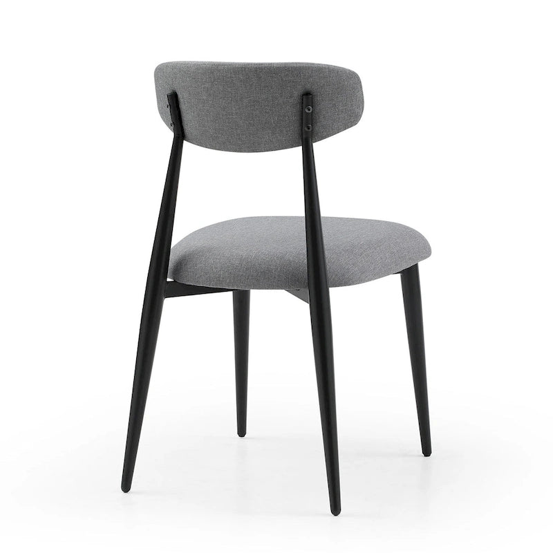 Modern Grey Curved Backrest Round Upholstered Dining Chairs Set of 2/ 4/ 6